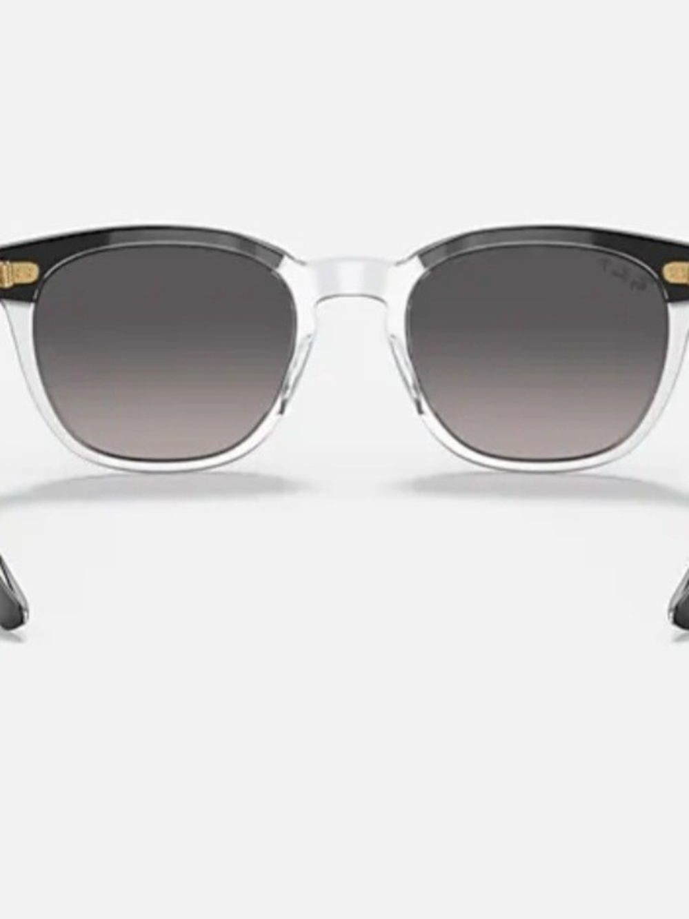 Ray-Ban Two-Tone Hawkeye Sunglasses - Polished Black & Clear, Polarized Lenses - Picture 15 of 15